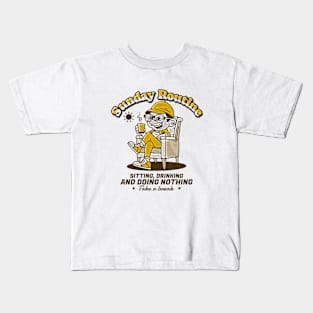 Sunday routine, sitting drinking and doing nothing Kids T-Shirt